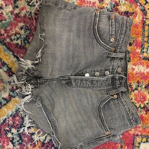 Levi's Distressed Gray Denim Shorts